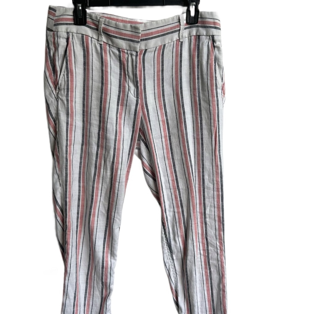 Loft Striped Pink and Gray Pants